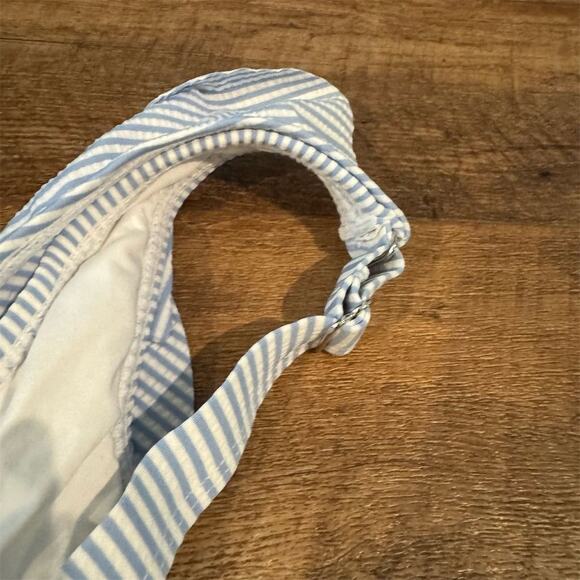 Kindred Bravely Seersucker One Piece Swimsuit Maternity Nursing Wrap Ruffle Tie - Picture 5 of 7